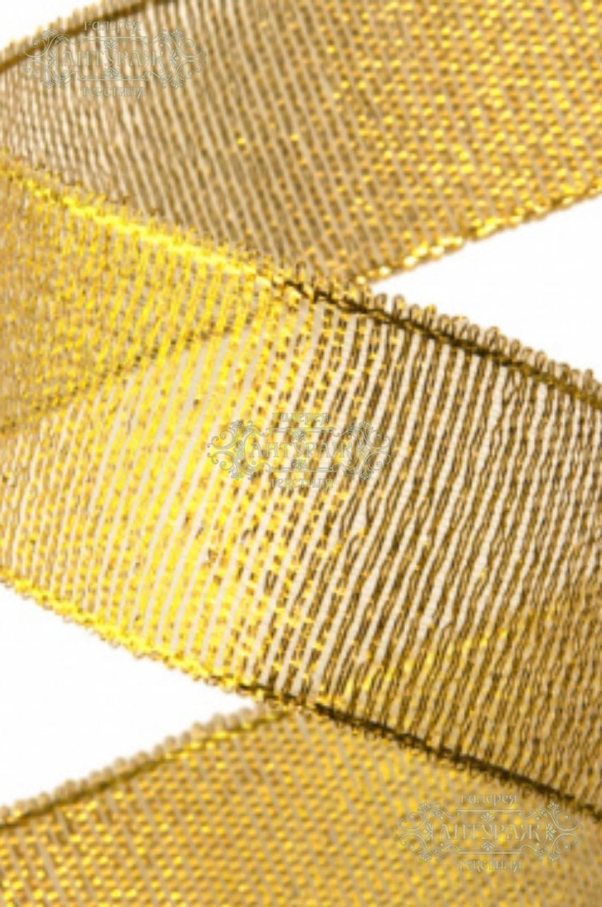 Лента металлизированная "ОмТекс", 25мм/уп.33+/-0,5м, цв.3333 - тем.золото