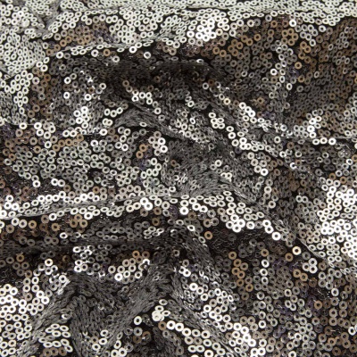 Трикотажное полотно Сетка с пайетками №6,188 г/м2, ш. 140 см, цв. - серый (25)