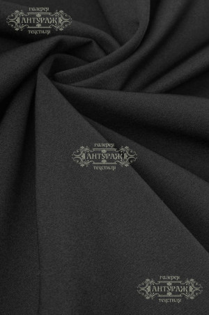 Ткань костюмная Пикассо, 95%Р, 5%S, #2 Black/черный, шир. 150 см, 220 г/м2