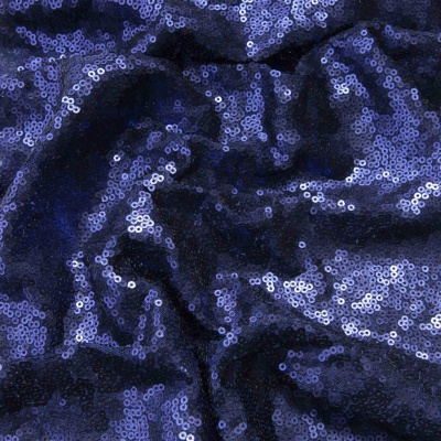 Трикотажное полотно Сетка с пайетками №13,188 г/м2, ш. 140 см, цв. - синий