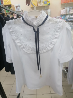 Блузка для девочки "Тереза Карен" корот. рукав "Кокетка" со шнурочком (7019)