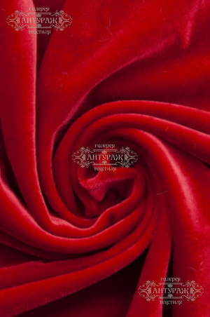 Трикотажное полотно ворсовое Бархат стрейч, 97%поли, 3% спандекс, 250г/м2, шир.150см, Цв.13/Красный