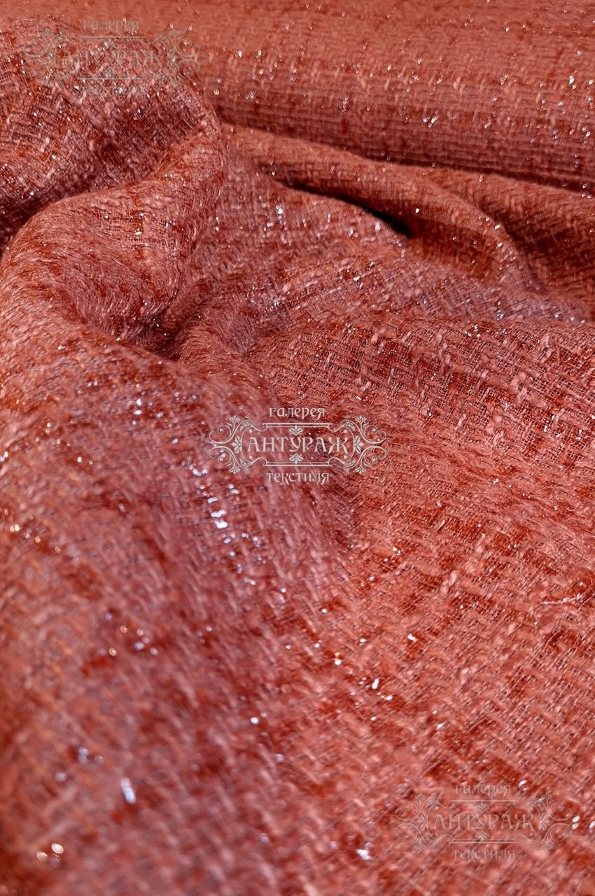 Ткань-шанель 24096 (57263) красно-оранжевый