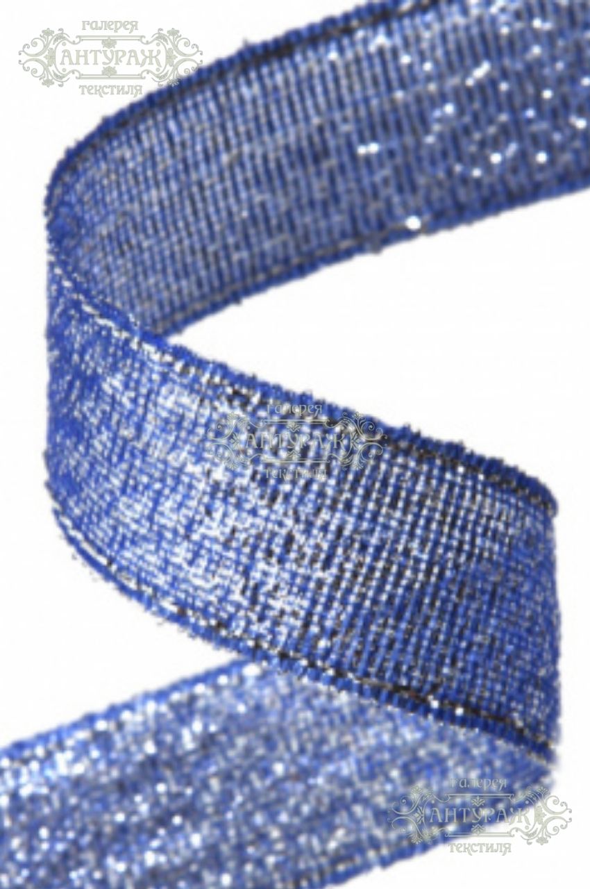 Лента металлизированная "ОмТекс", 25мм/уп.33+/-0,5м, цв.3348 - синий-серебро